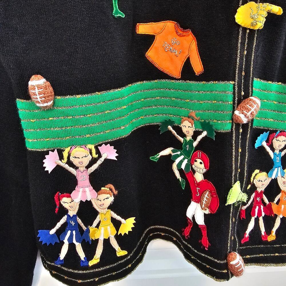 Vintage Jack B. Quick Cardigan Women Lrg 90s School Spirit Cheer Band Whimsical - Picture 5 of 13